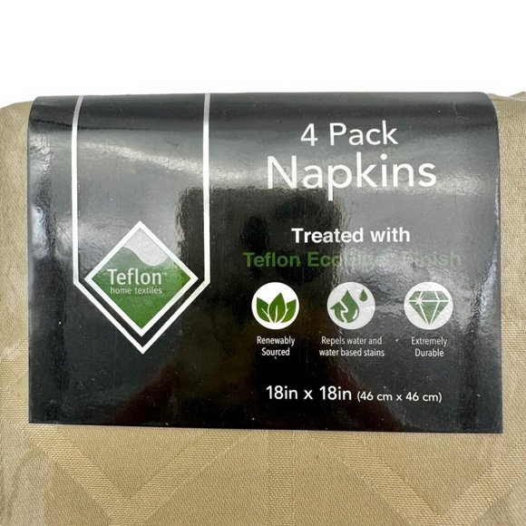 Set of 12 Napkins 18 x 18 inch Gold 3 packs of 4 NIP - Picture 3 of 7
